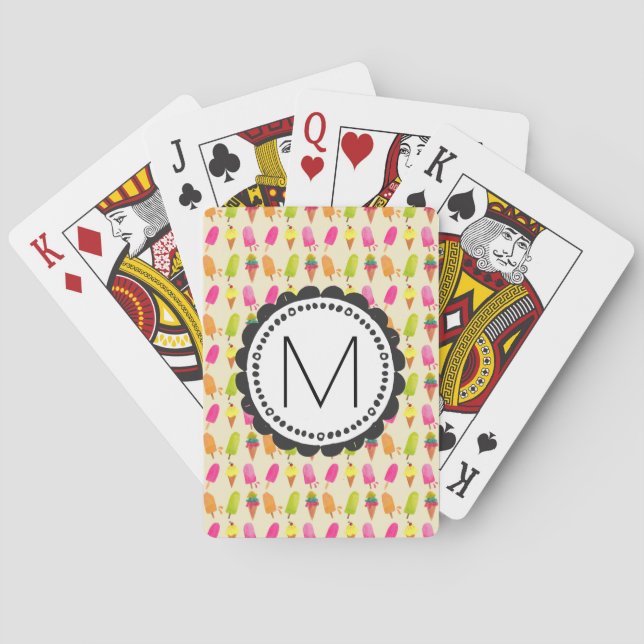 Personlig Monogram för iskräm Casinokort (Baksidan)