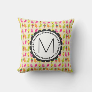 Personlig Monogram för iskräm Kudde