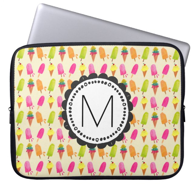 Personlig Monogram för iskräm Laptop Fodral (Framsidan)