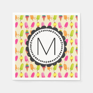 Personlig Monogram för iskräm Pappersservett