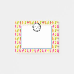 Personlig Monogram för iskräm Post-it Block