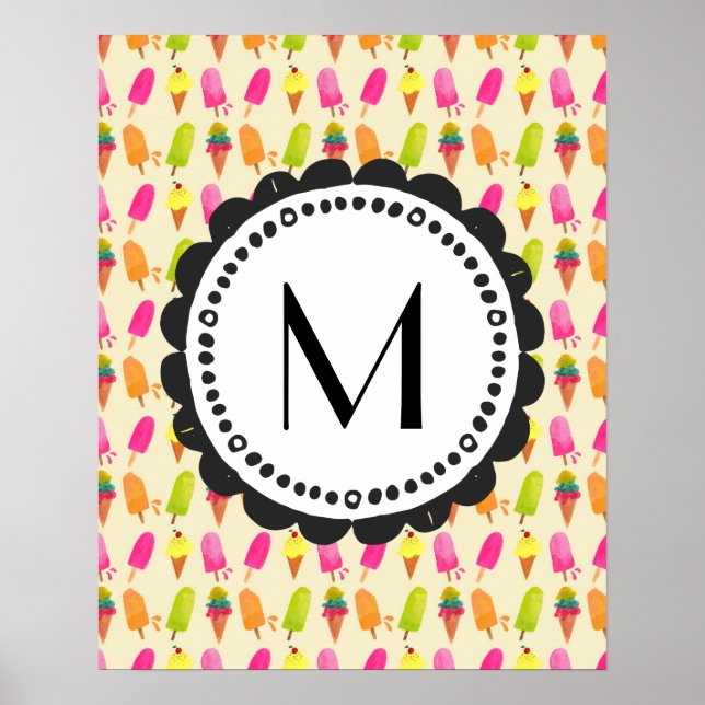 Personlig Monogram för iskräm Poster (Framsidan)