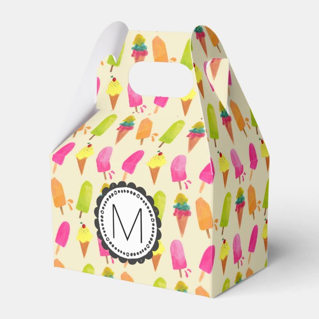 Personlig Monogram för iskräm Presentaskar (Framsidan Sidan)