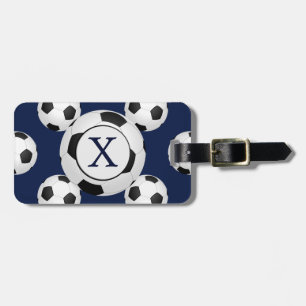 Personlig Monogram fotbolls-Bollar-sporter Bagagebricka