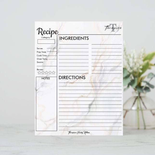 Personlig Monogram från köket... Mottagare (Stående Fram)