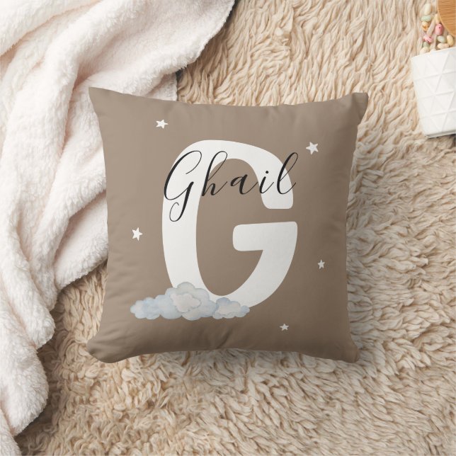 Personlig monogram G initial dekorativ kastkudde Kudde (Filt)