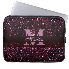 personlig monogram glitter laptop fodral