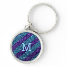 Personlig monogram glitter lila & blå