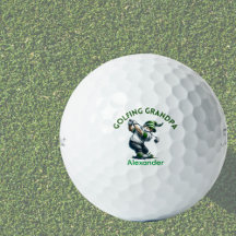 Personlig Monogram Gnome Golfing Grandpa