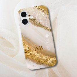 Personlig Monogram Golden Marble iphone case