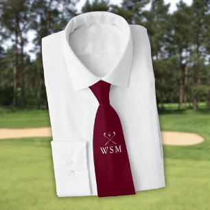 Personlig Monogram Golf Klubbs Burgundy Red Golf Slips