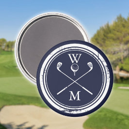 Personlig monogram golf kunglig blå magnet