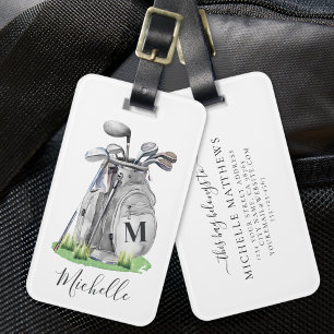 Personlig Monogram Golfväska Bagagebricka