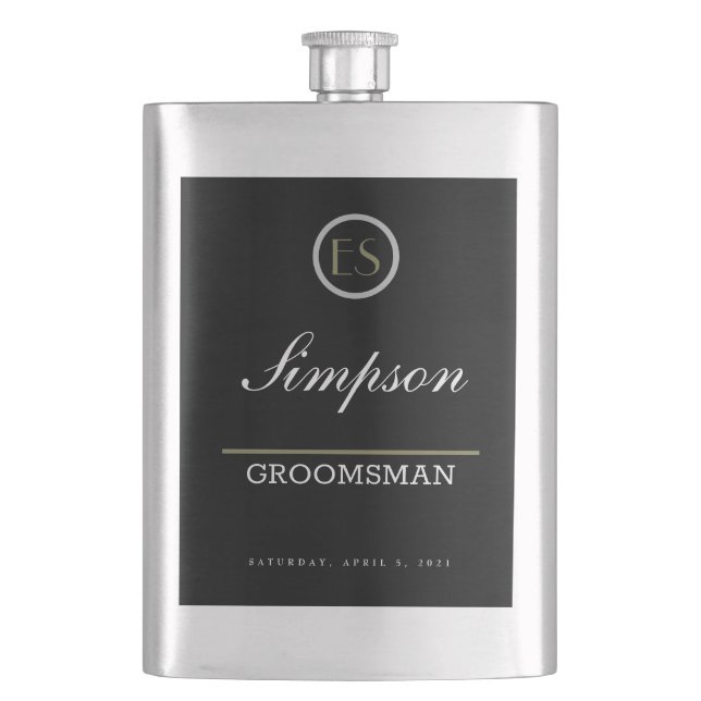 Personlig Monogram Groomsman Gift Fickplunta (Framsidan)