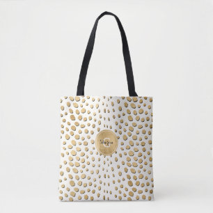 Personlig Monogram Guld Cheetah Animal Print Tygkasse