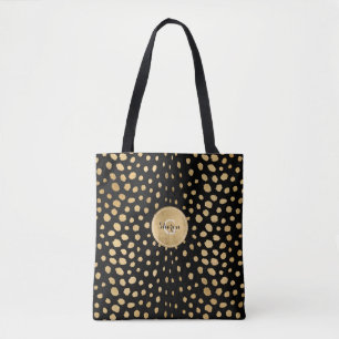 Personlig Monogram Guld Cheetah Animal Print Tygkasse