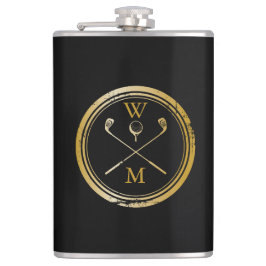 Personlig Monogram Guld och svart Fickplunta