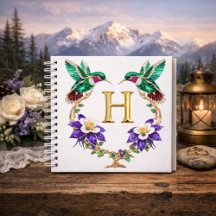 Personlig monogram H Juvelbesatt kolibripresent