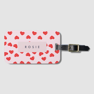 Personlig Monogram Heart Lolipop-Valentineser Bagagebricka
