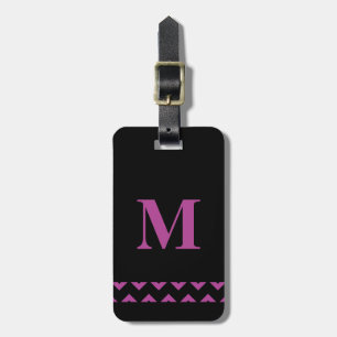 Personlig monogram i lila och svart bagagebricka