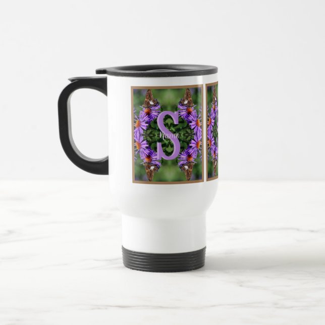 Personlig monogram initial bokstav fjäril konst resemugg (Vänster)