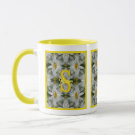 Personlig monogram initial namn Tusenskönhet Konst Mugg