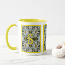 Personlig monogram initial namn Tusenskönhet Konst Mugg