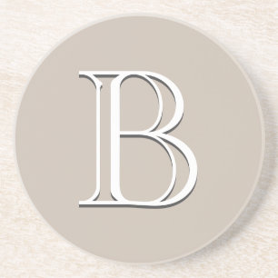 Personlig monogram initial neutral tan underlägg