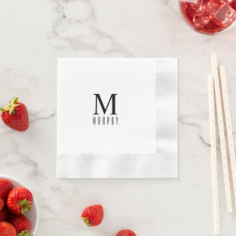 Personlig Monogram Initial och Efternamn Napkin Pappersservett