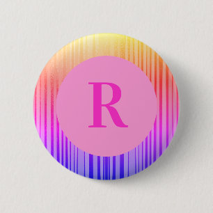 Personlig Monogram Initial Rosa Ombre Knapp