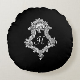 Personlig Monogram Initial Rund Kudde