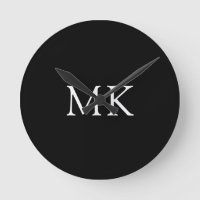 Personlig Monogram Initialer Modern Black