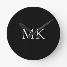 Personlig Monogram Initialer Modern Black