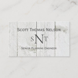 Personlig Monogram Initialer Rustic Visitkort