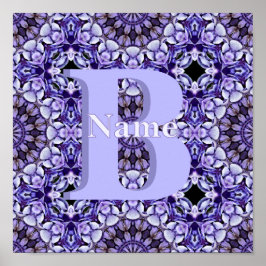 Personlig monogram initialt namn blomsterkonst poster