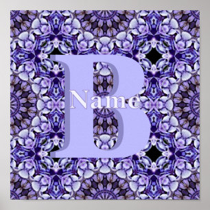 Personlig monogram initialt namn blomsterkonst poster