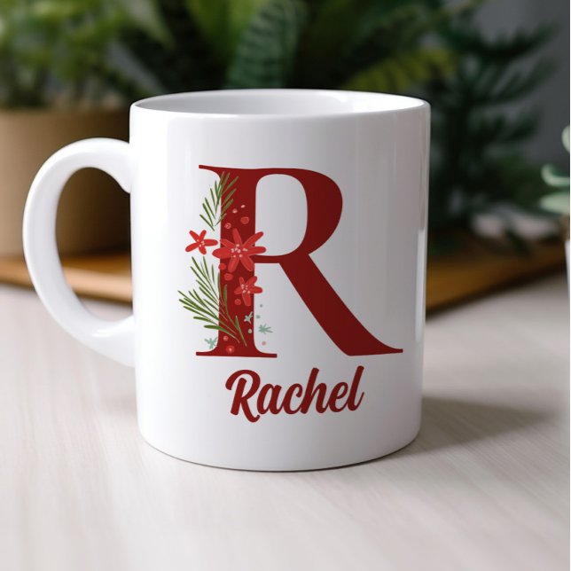 Personlig Monogram jul Hett Chocolate Kaffemugg (Monogram Personalized Christmas Gift Mug)