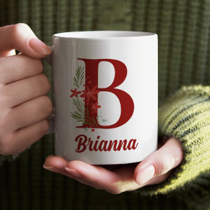 Personlig Monogram jul Hett Chocolate Kaffemugg