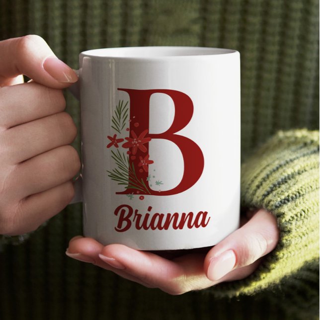 Personlig Monogram jul Hett Chocolate Kaffemugg (Monogram Personalized Christmas Gift Mug)