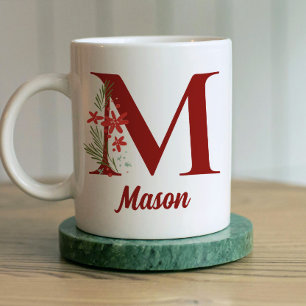 Personlig Monogram jul Hett Chocolate Kaffemugg