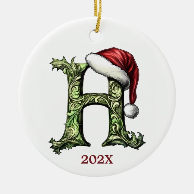 Personlig Monogram jul Ornament (Framsidan)