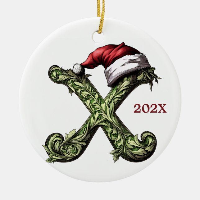 Personlig Monogram jul Ornament (Framsidan)