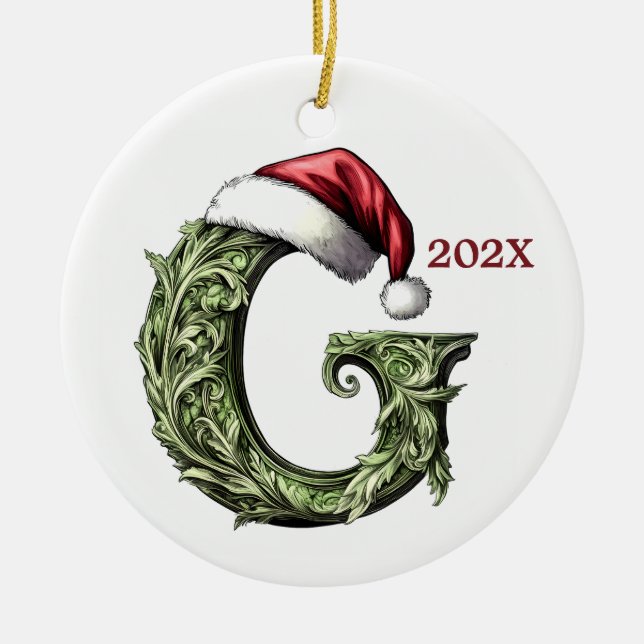 Personlig Monogram jul Ornament (Framsidan)