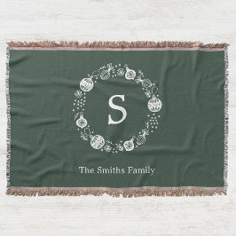 Personlig Monogram julfransens andetag Filt