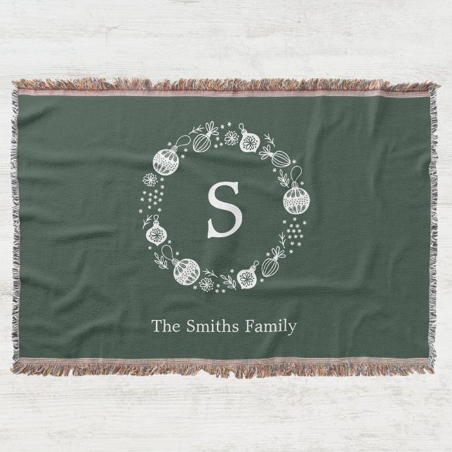 Personlig Monogram julfransens andetag Filt (Skapare uppladdad)