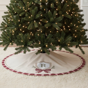 Personlig Monogram Julgran Skirt Julgransmatta Borstad Polyester