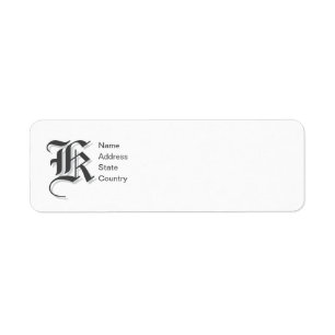 Personlig Monogram K Returadressetikett Returadress Etikett