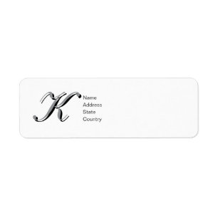 Personlig Monogram K Script Returadressetikett Returadress Etikett