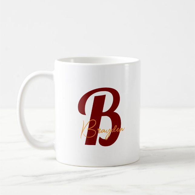Personlig Monogram Kaffemugg (Vänster)