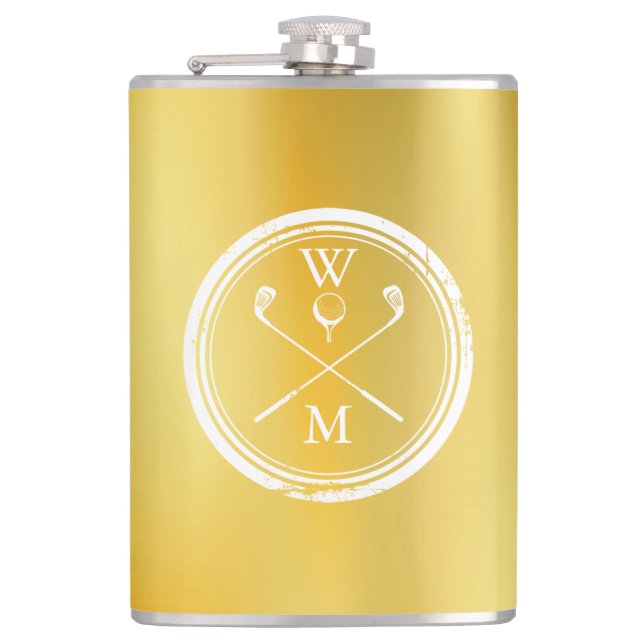 Personlig Monogram Klassisk Guld Golf Fickplunta (Framsidan)